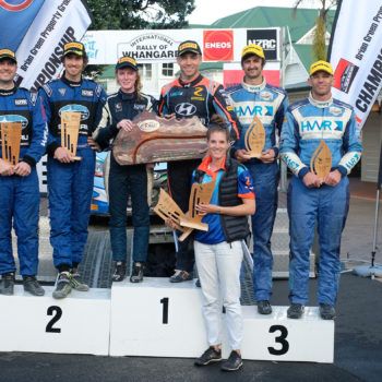 ENEOS International Rally of Whangarei podium - photo Geoff Ridder ENEOS International Rally of Whangarei podium - photo Geoff Ridder